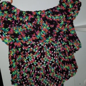 Little girls crochet circle vest